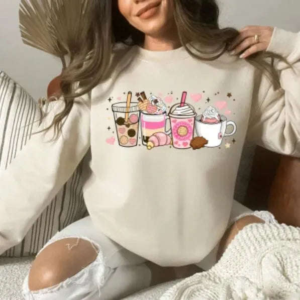Get the Korean-inspired Printed Sweater for a loose and casual style!" - Bellarte Enchanté Get the Korean-inspired Printed Sweater for a loose and casual style!"